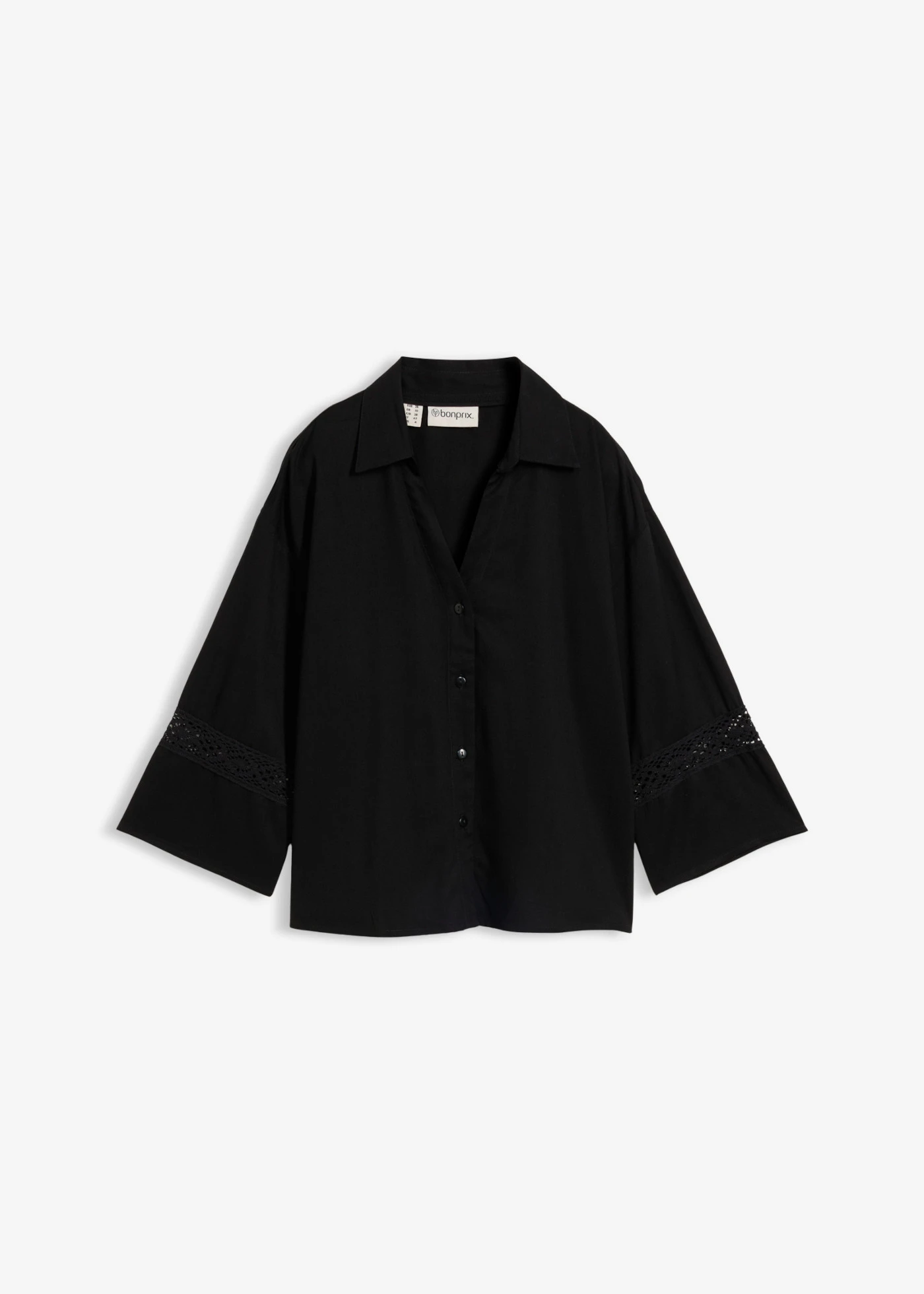 Blouse van soepele viscose • zwart • bonprix online shop