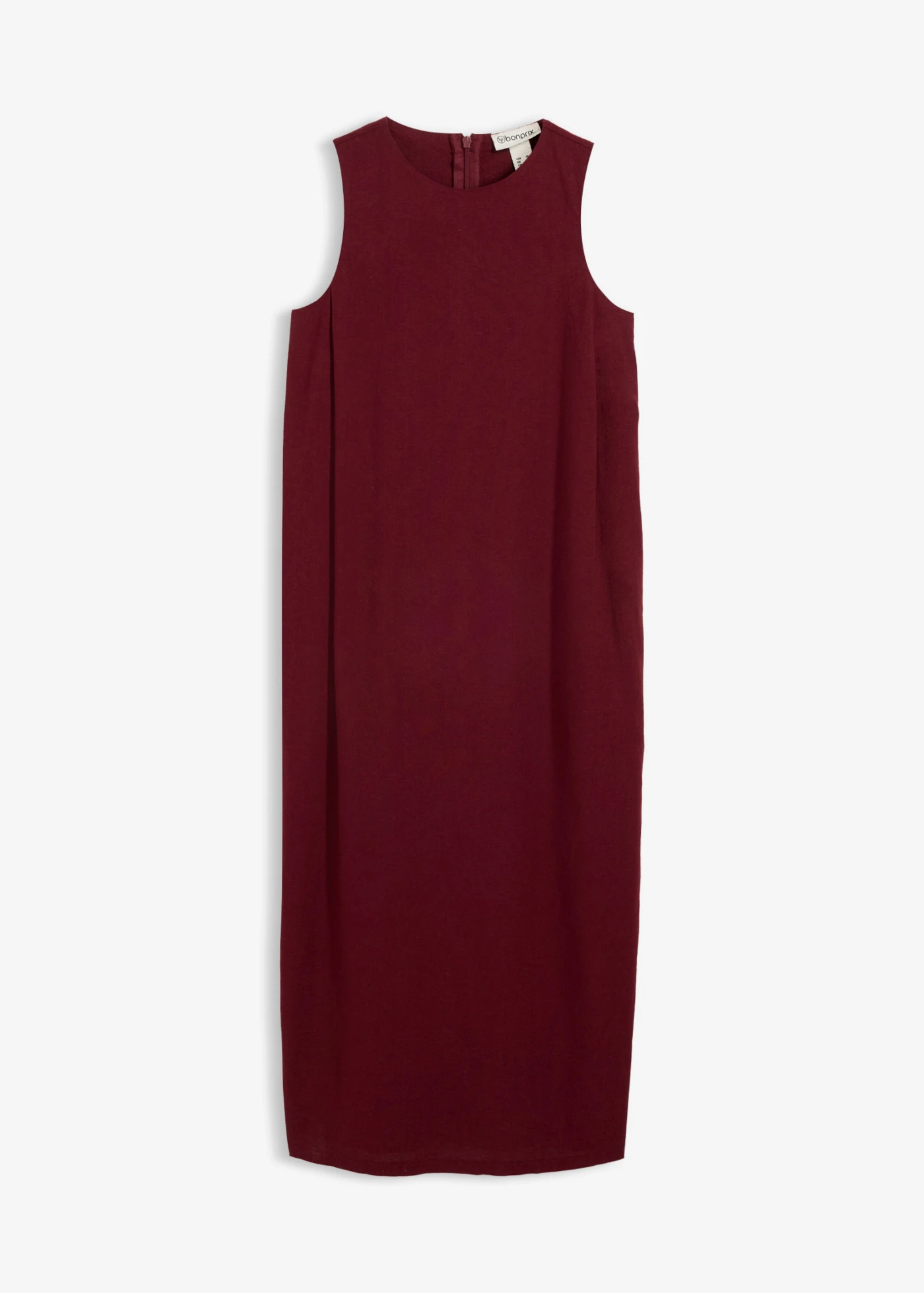 Midi jurk met steekzakken in een viscosemix • esdoornrood • bonprix online shop