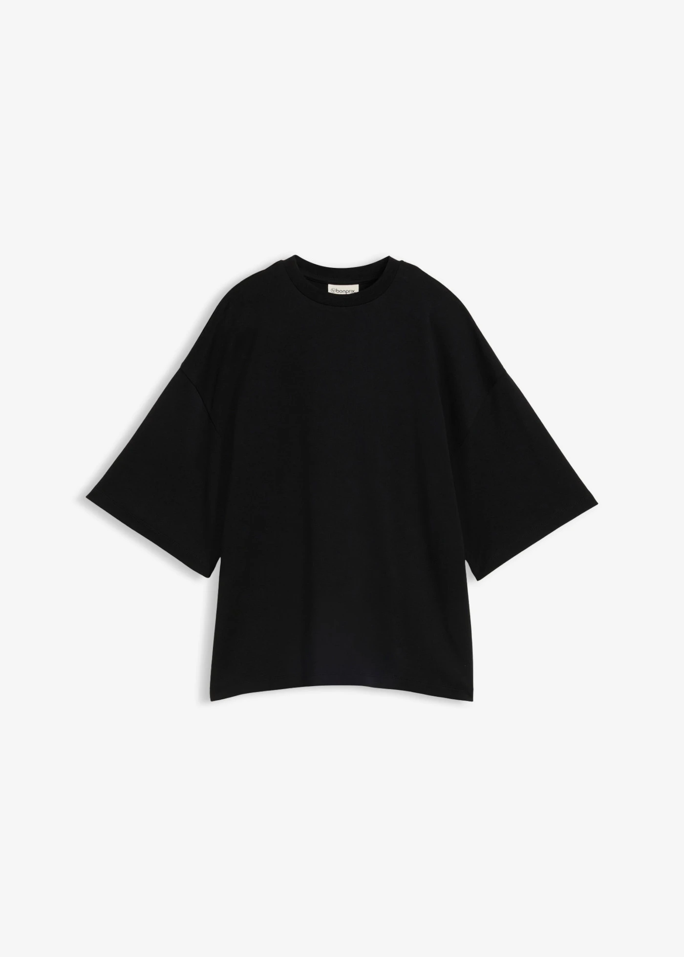 T-shirt oversize 100% coton à base asymétrique • noir • Boutique bonprix