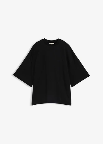 Oversized shirt met asymmetrische onderrand van puur biologisch katoen