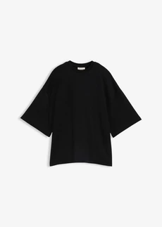 T-shirt oversize 100% coton à base asymétrique • noir • Boutique bonprix
