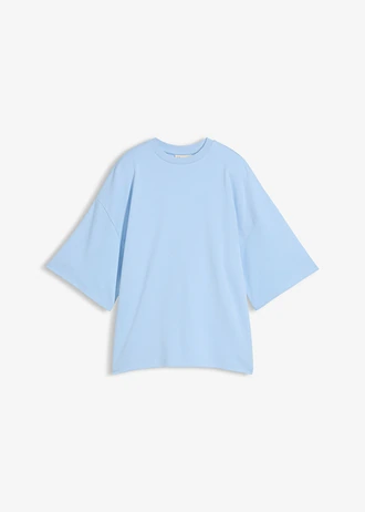 Bluză oversize cu tiv asimetric, 100% din bumbac organic