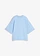 T-shirt oversize 100% coton à base asymétrique, Couleur: bleu clair