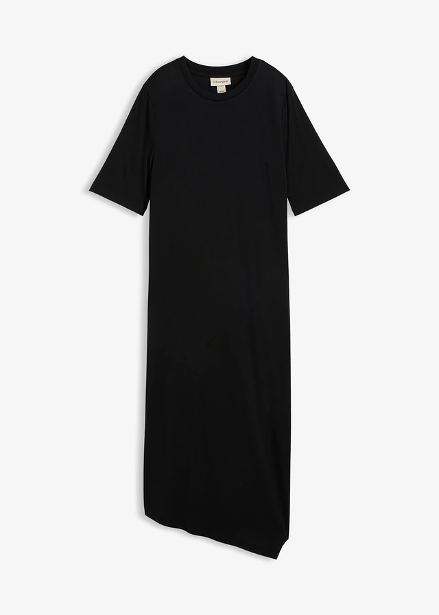 Robe à base asymétrique en jersey avec modal, Couleur: noir