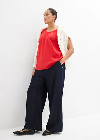 Top sans manches en viscose mélangée, Couleur: fraise