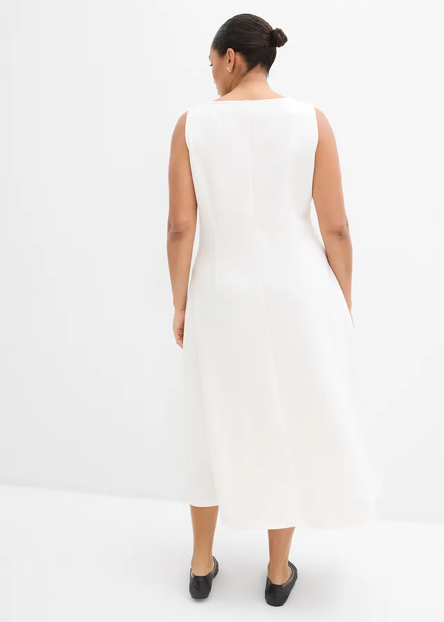 Robe en jersey fluide, Couleur: écru