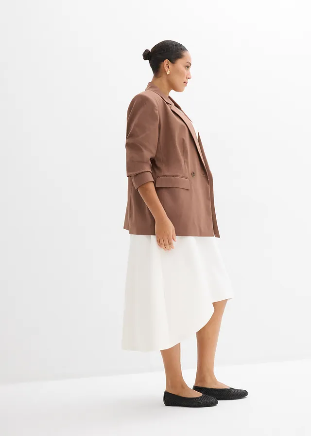 Robe en jersey fluide, Couleur: écru