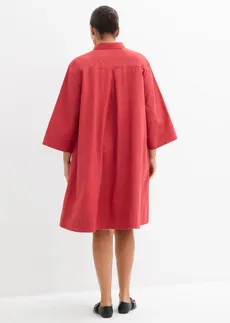 Robe-chemise 100% coton, Couleur: rouge cerise