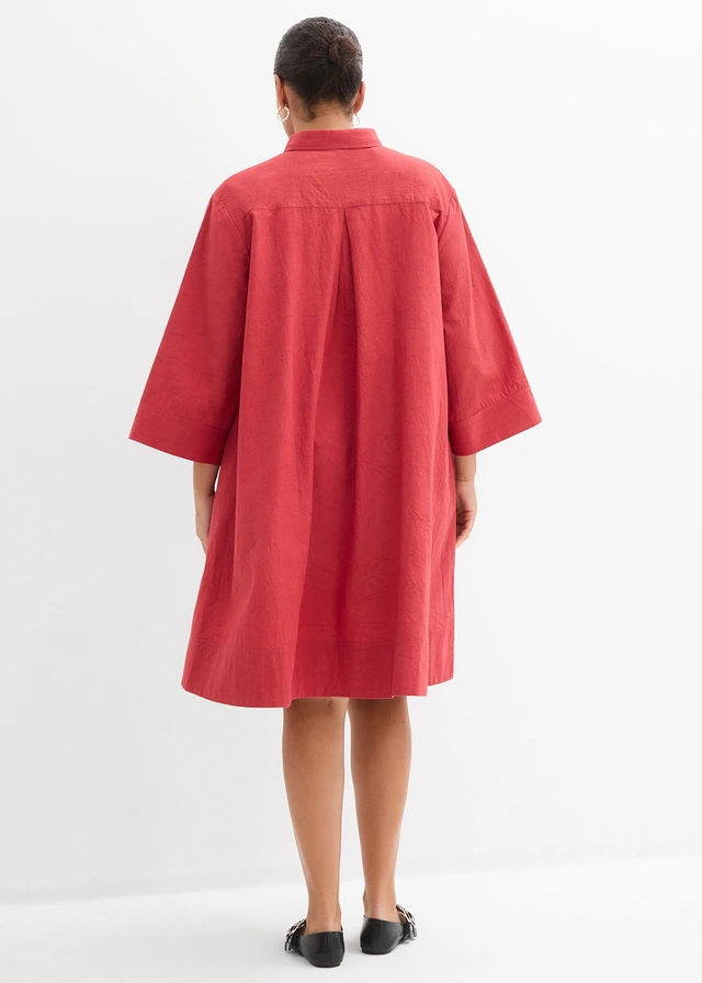 Blousejurk van puur biologisch katoen, Kleur: kersenrood