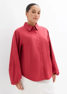 Blouse van biologisch katoen, Kleur: kersenrood