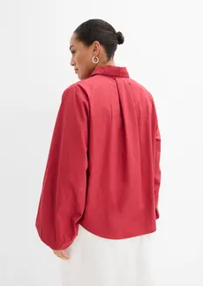 Blouse van biologisch katoen, Kleur: kersenrood