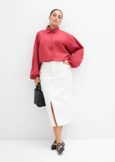 Blouse van biologisch katoen, Kleur: kersenrood