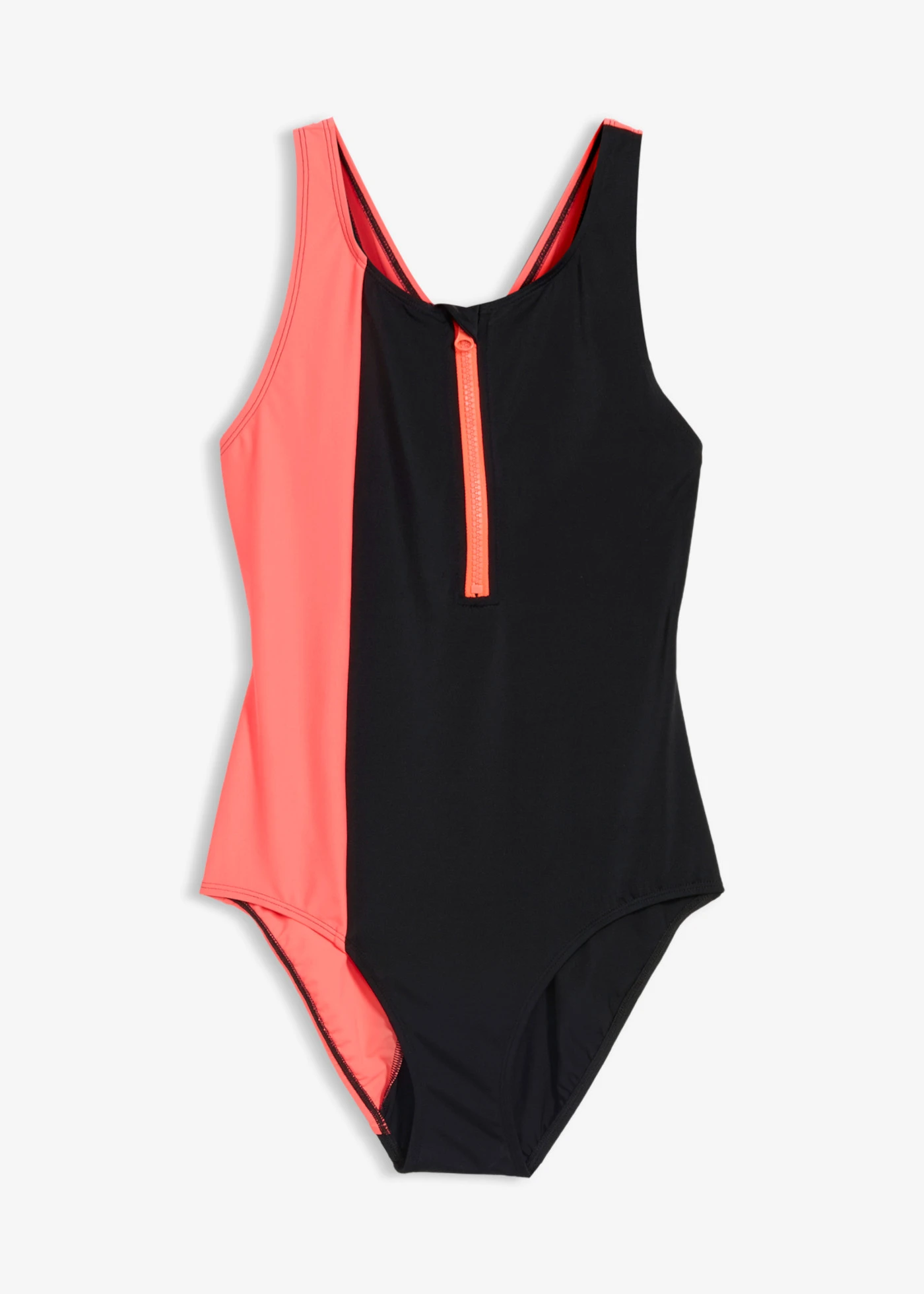 Costum de baie întreg • negru-oranj neon • magazin bonprix