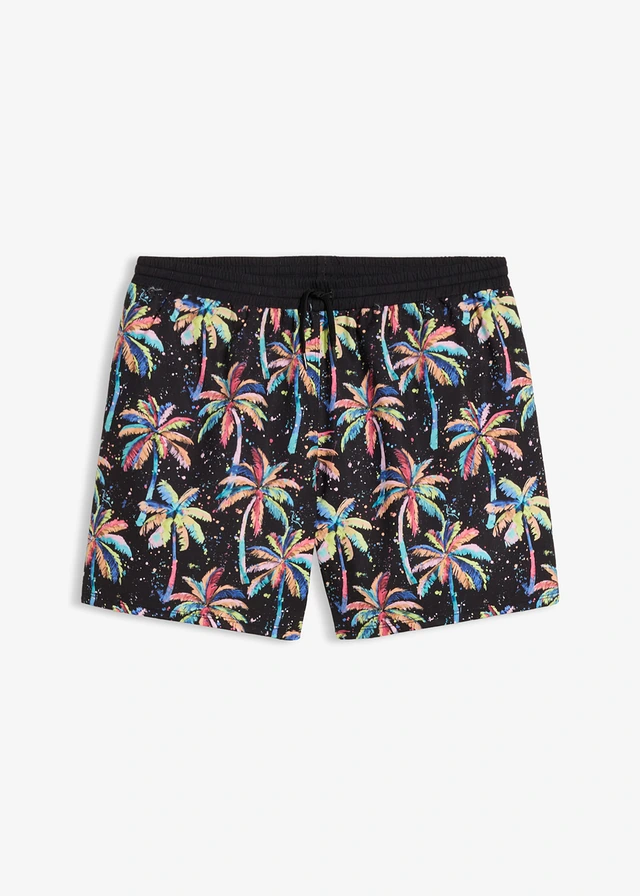 Short de bain • noir/multicolore imprimé • Boutique bonprix