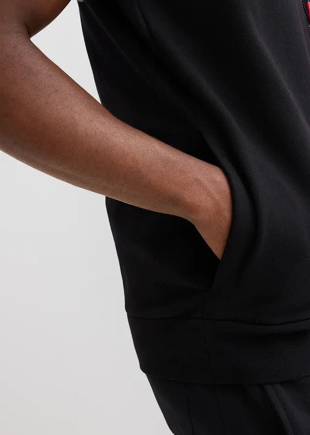 Sweat zippé sans manches à col montant • noir imprimé • product-page.page-title-suffix