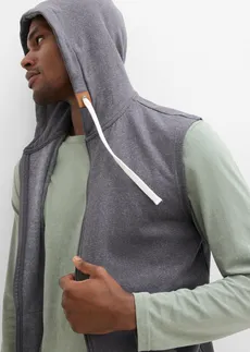 Sweat zippé à capuche sans manches • gris ardoise chiné • Boutique bonprix