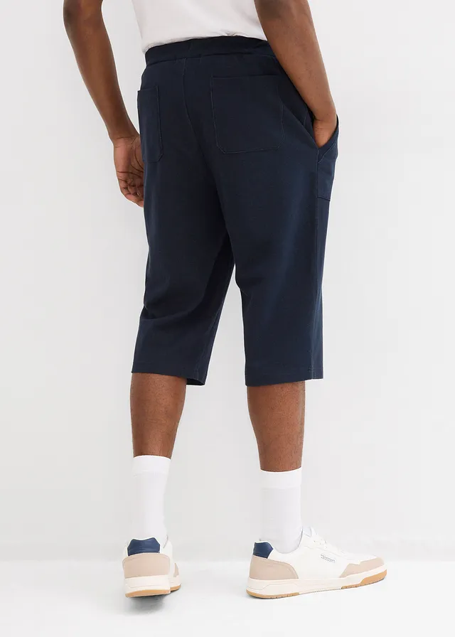 Bermuda sweat long à taille élastiquée, aspect denim • bleu foncé • product-page.page-title-suffix
