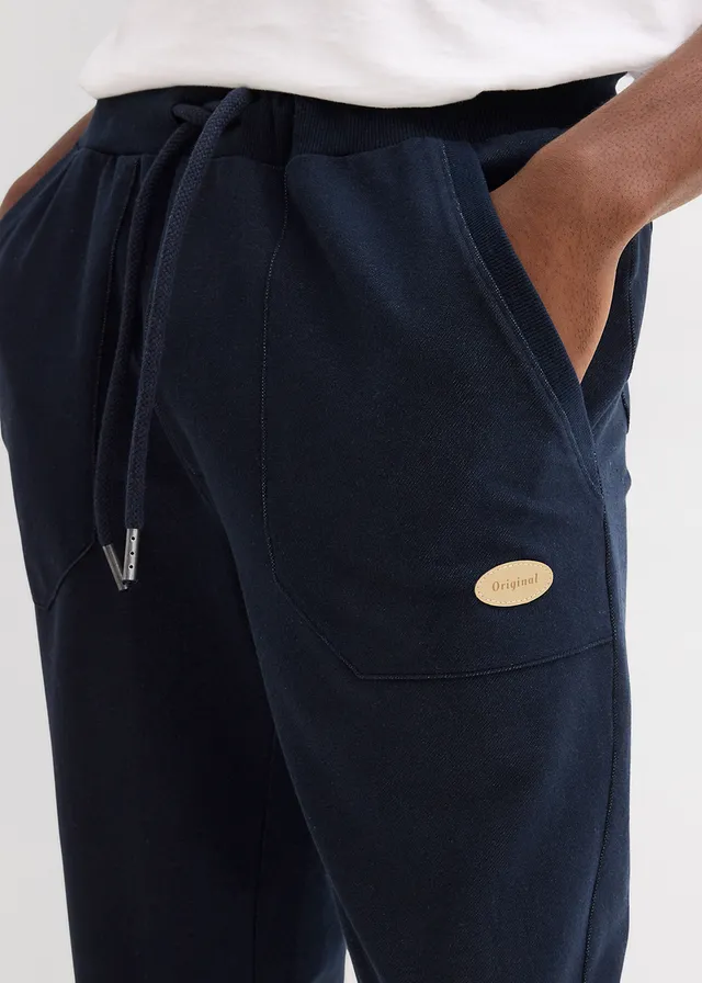 Bermuda sweat long à taille élastiquée, aspect denim • bleu foncé • product-page.page-title-suffix
