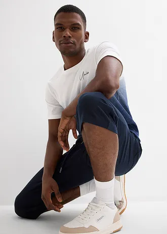 Bermude sweat lungi cu aspect denim și talie elastică • bleumarin • magazin bonprix