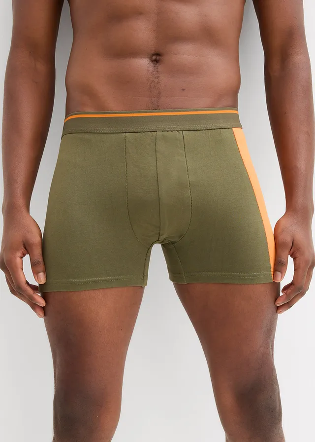 Boxershorts, strak, midi lengte, met katoen (set van 3) • zwart+donkerblauw+donkerolijfgroen • product-page.page-title-suffix