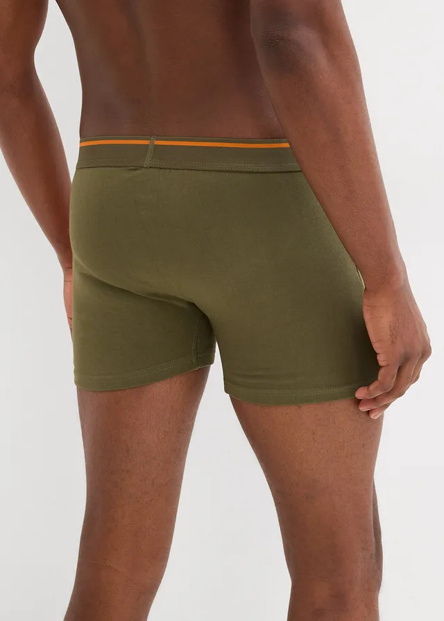 Boxershorts, strak, midi lengte, met katoen (set van 3) • zwart+donkerblauw+donkerolijfgroen • product-page.page-title-suffix