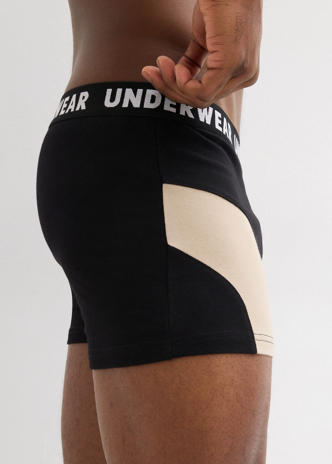 Chilot boxer strâmt cu bumbac (set/3 buc.) • negru/kaki new+bleumarin/oranj • magazin bonprix