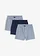 Lot de 3 caleçons en jersey coton, Couleur: bleu poudré/bleu foncé carreaux