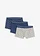 Strakke boxer (set van 3), Kleur: diepblauw+lichtgrijs gemêleerd+zilverkleur