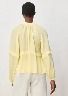 Tunika s hedvábím, barva: světle žlutá