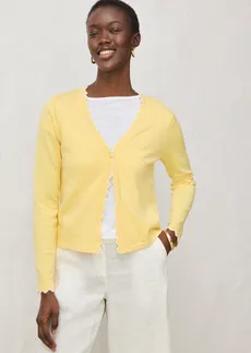 Gilet en fine maille contenant de la soie, Couleur: jaune clair-blanc cassé