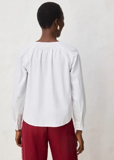 Tuniek met zijde, Kleur: wit