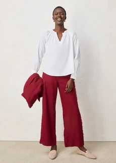 Tuniek met zijde, Kleur: wit