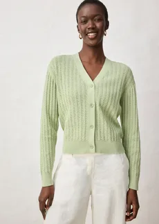 Ajour-vest met linnen, Kleur: lichtgroen