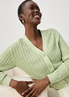 Ažúrový pletený sveter s plátnom • sivozelená • obchod bonprix