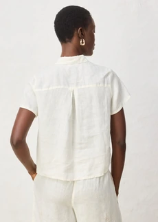 Chemisier manches courtes 100% lin • ecru • Boutique bonprix