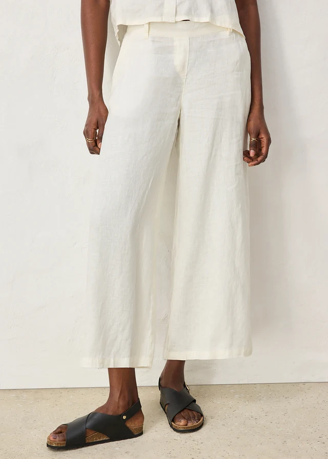 Jupe-culotte 100% lin, Couleur: écru
