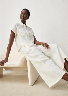 Pantaloni Culotte din in 100% • ecru • magazin bonprix