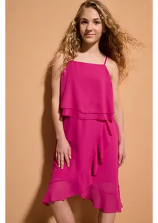 Šifónové šaty, barva: fuchsiově pink