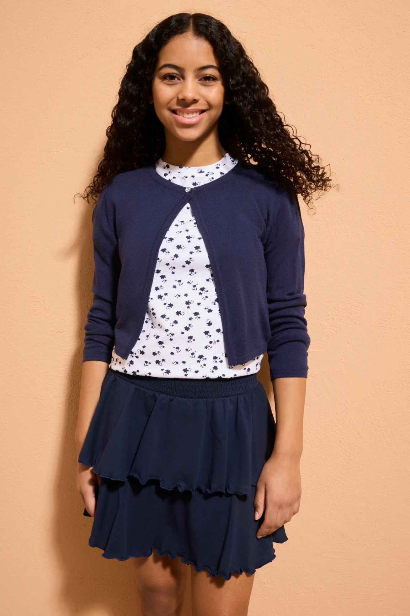 Jupe-short en jersey de coton • bleu foncé • Boutique bonprix