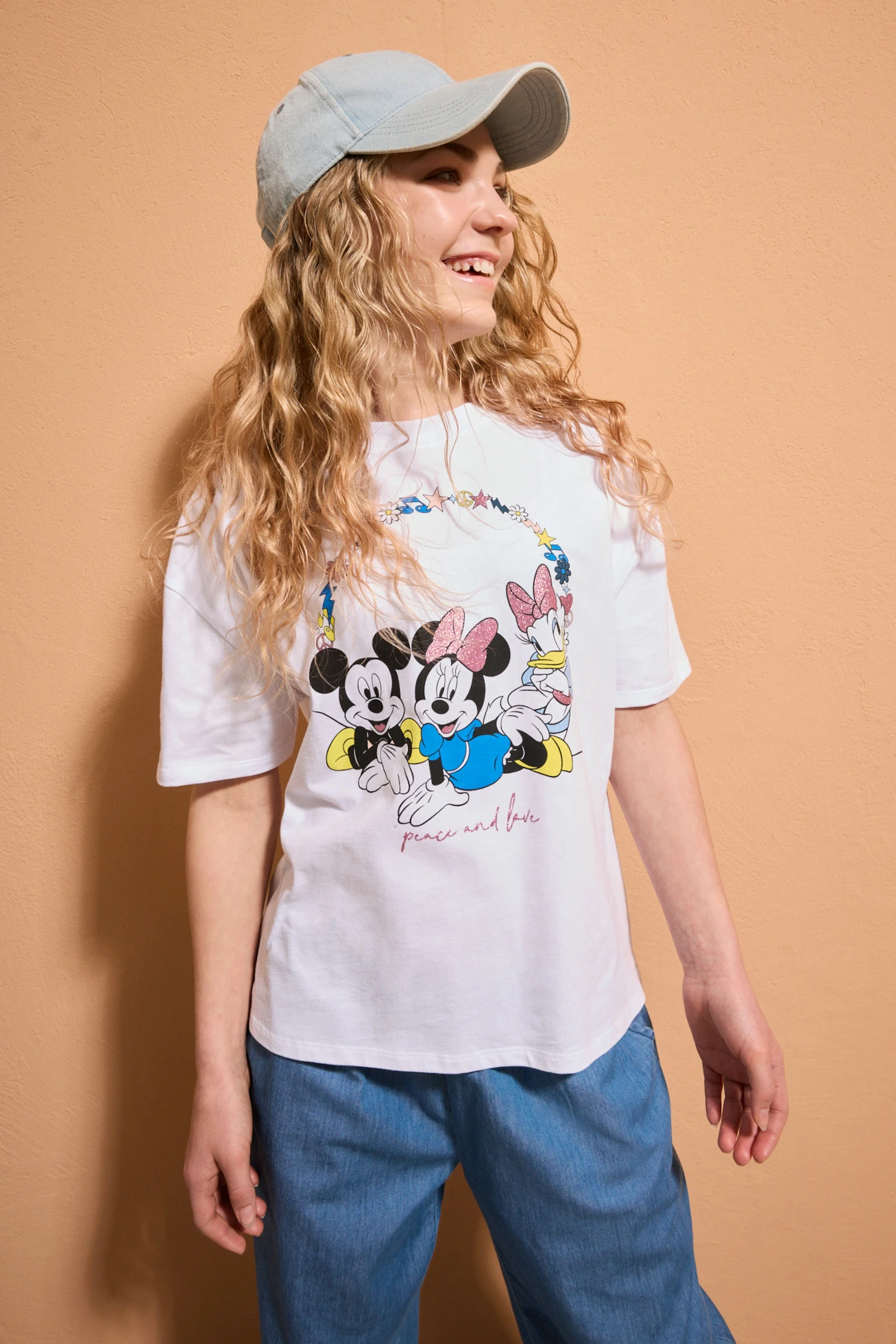 Oversize-tričko Mickey Mouse z čistej bavlny • biela potlačená • obchod bonprix