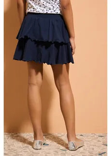 Broekrok van een elastische katoenmix, Kleur: donkerblauw