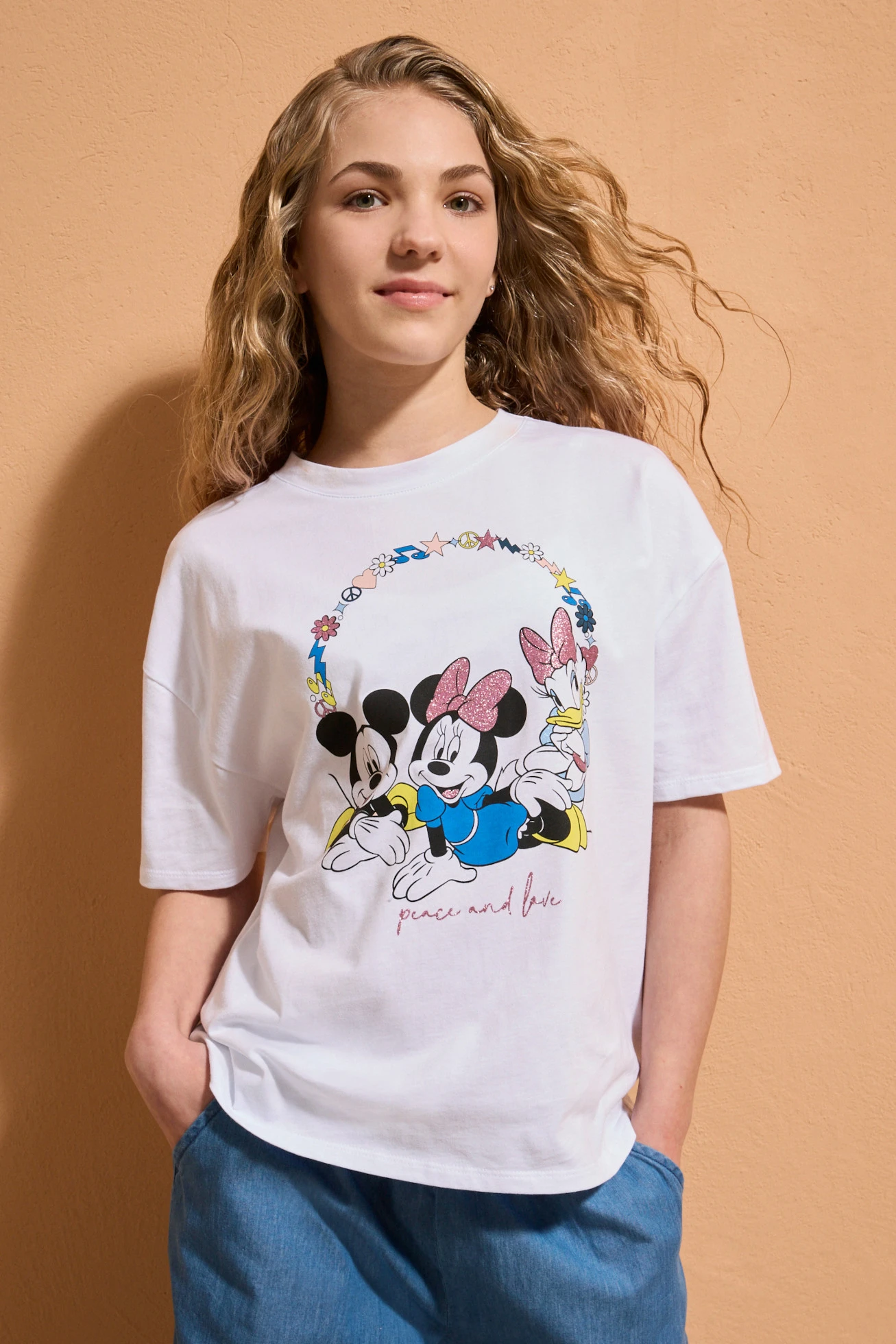 Mickey Mouse oversized shirt van puur katoen • wit met print • bonprix online shop