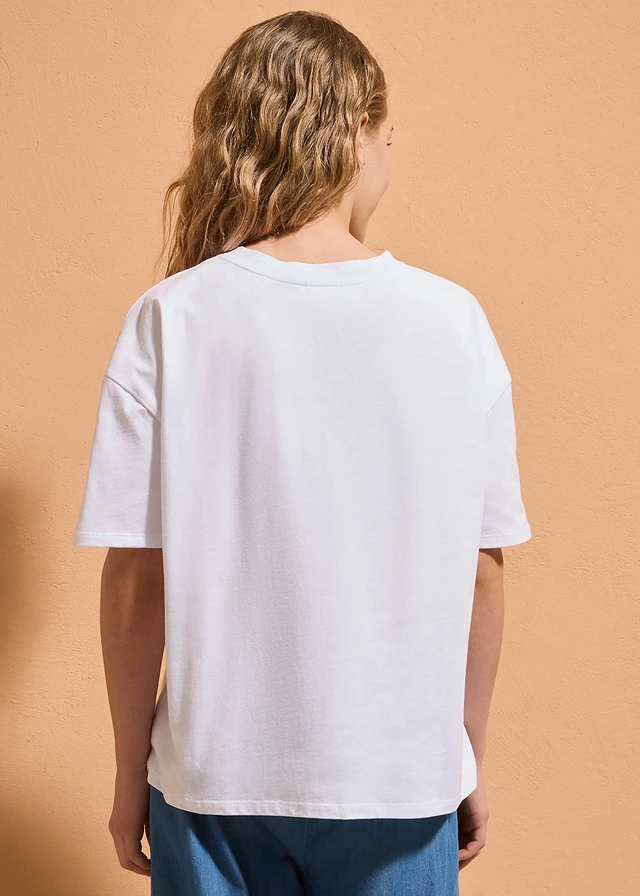 Mickey Mouse oversized shirt van puur katoen, Kleur: wit met print