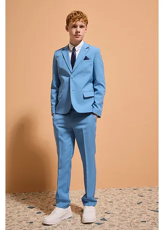 Costume 4 pièces avec chemise et cravate • bleu cristal/blanc/bleu foncé • Boutique bonprix