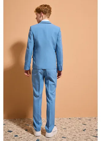 Costume 4 pièces avec chemise et cravate • bleu cristal/blanc/bleu foncé • Boutique bonprix