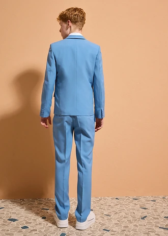 Garnitur + koszula + krawat (komplet 4-częściowy) • niebieski + biały + granatowy • sklep bonprix