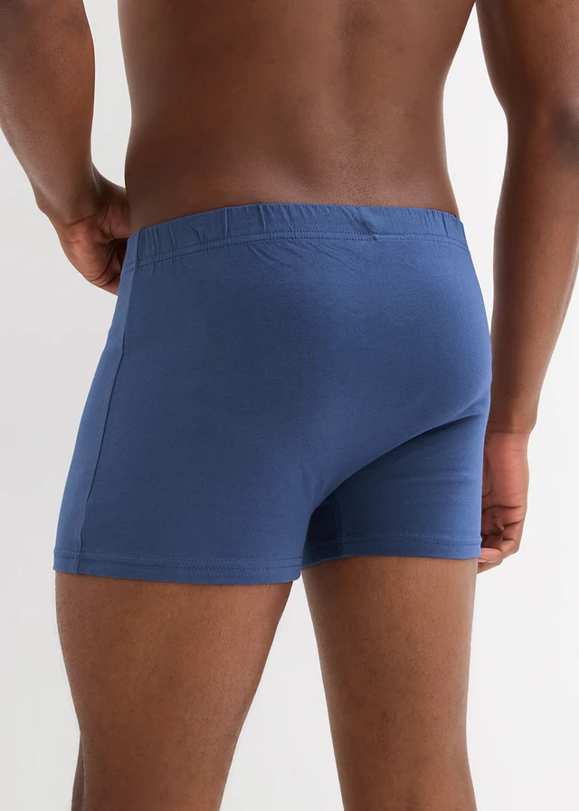 Lot de 3 boxers, Couleur: bleu profond + gris clair chiné + argenté
