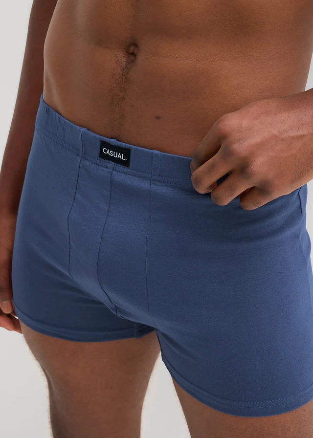 Strakke boxer (set van 3), Kleur: diepblauw+lichtgrijs gemêleerd+zilverkleur