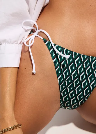 Bikinové kalhotky (2 ks v balení) • lesní zelená jednobarevná + s grafickým potiskem • bonprix obchod