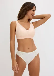 Biustonosz Feel Comfort z wypełnieniem i wycięciami laserowymi, bez fiszbinów, kolor: jasnoróżowy brzoskwiniowy